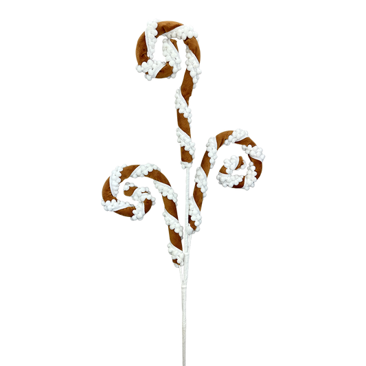 Viv! Christmas Kersttak - Gingerbread Krullen - bruin wit - 71cm