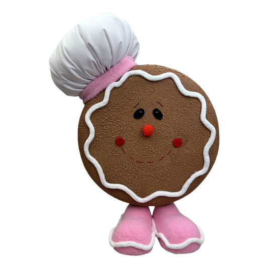 Viv! Christmas Kerstboom Centerpiece - Gingerbread Cookie Chef - roze bruin - 37cm