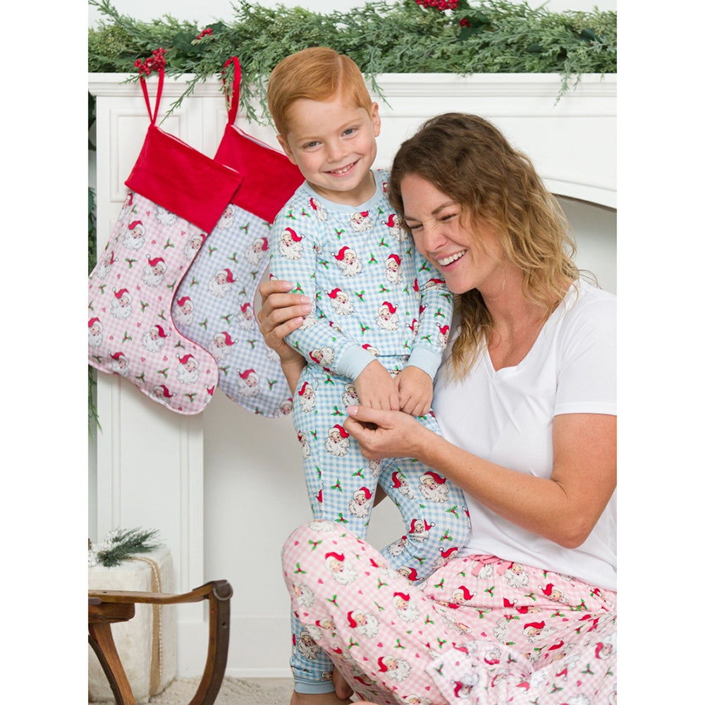 RuffleButts - Dames Kerst Pyjamabroek - Dear Santa Roze - Bamboe Viscose