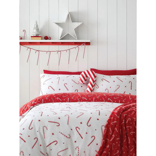 Viv! Christmas Duvet Cover - Candy Cane - Microfibre - Reversible | Delivery ± 2 weeks