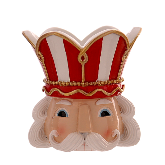 Viv! Christmas Kerst Tafeldecoratie - Notenkraker Kandelaar - rood wit - 12cm