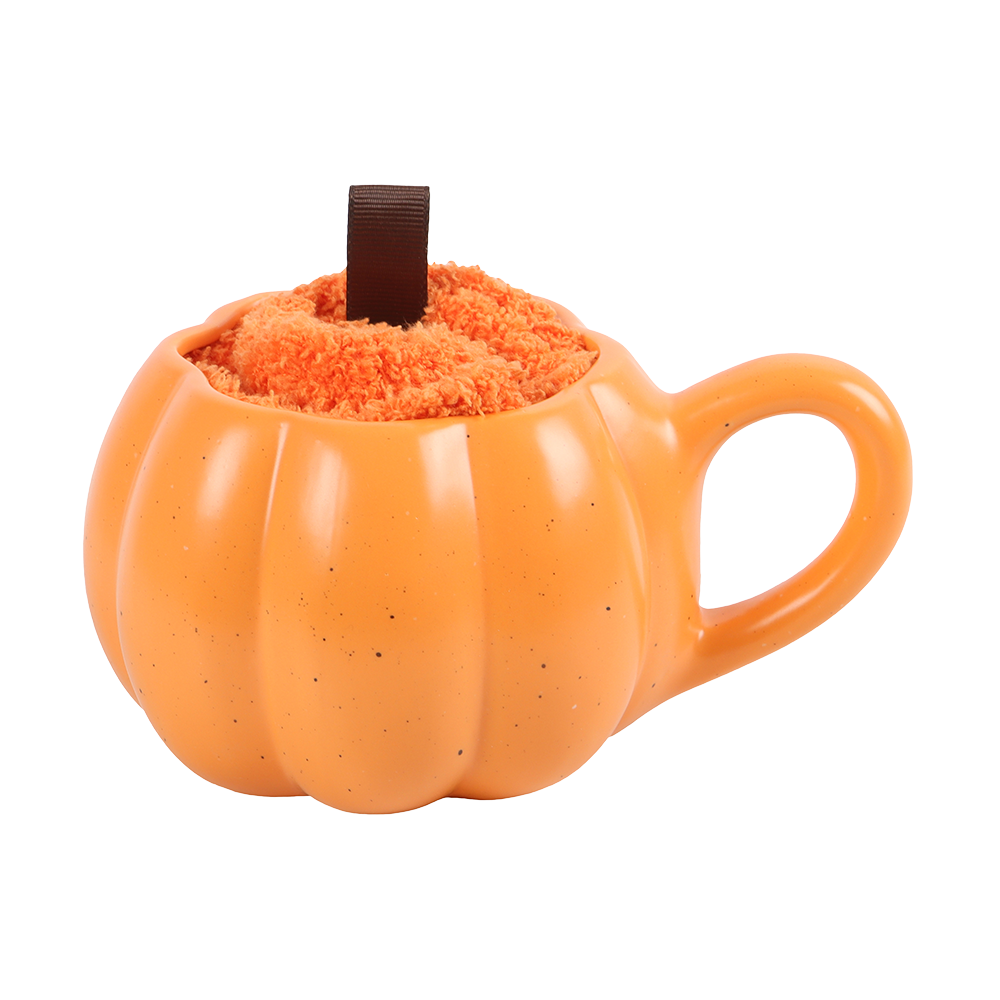 Viv! Christmas Autumn Mug - Pumpkin Mug with Socks - Ceramic