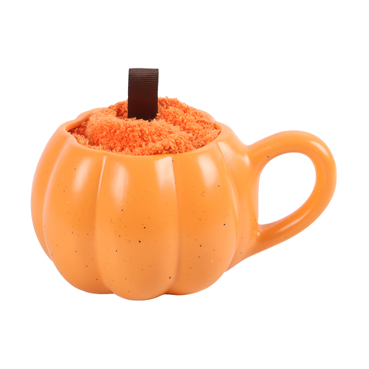 Viv! Christmas Autumn Mug - Pumpkin Mug with Socks - Ceramic