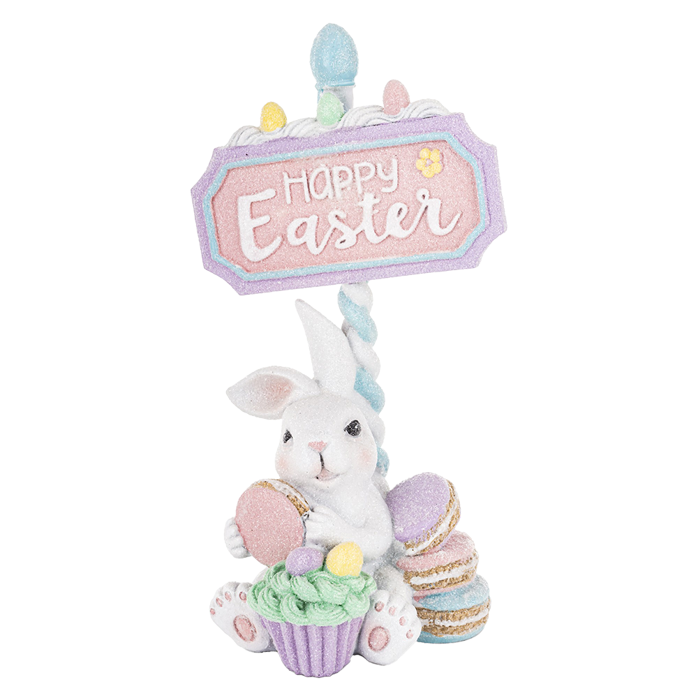Viv! Christmas Easter Decorations - 'Happy Easter' Bunny - pastel - 26cm