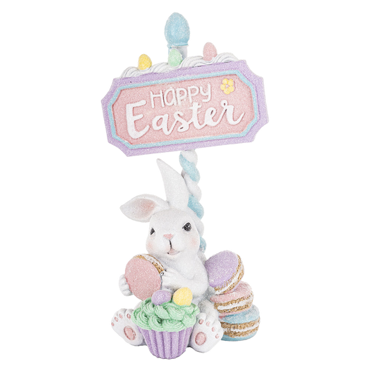 Viv! Christmas Easter Decorations - 'Happy Easter' Bunny - pastel - 26cm