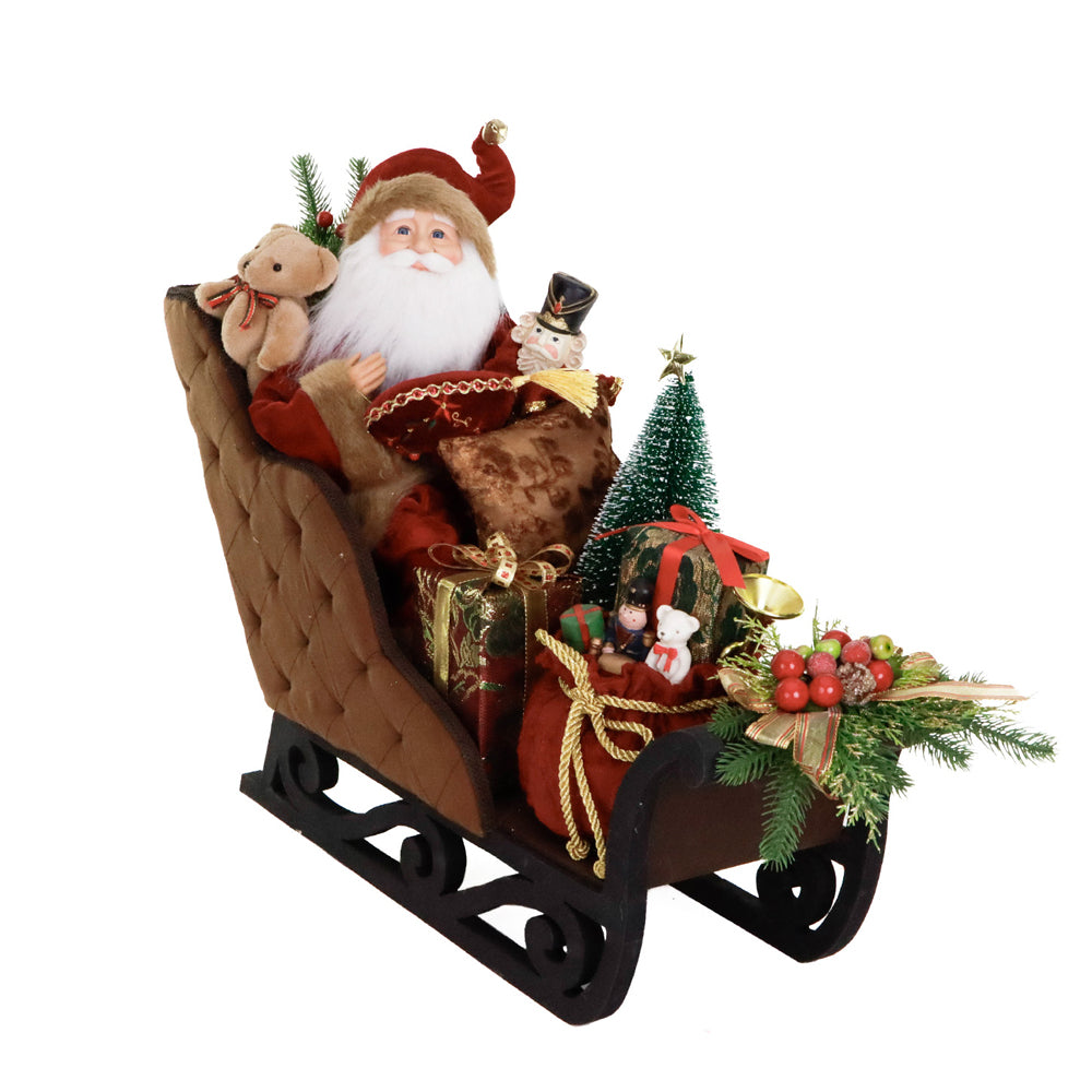 Goodwill M&G Kerstbeeld - Santa in Sleigh with Gifts - 69cm