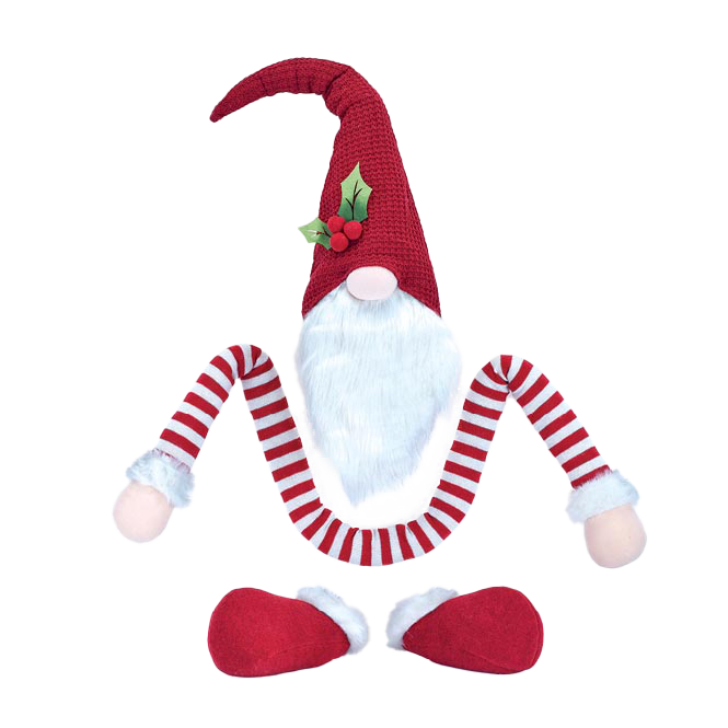 Viv! Christmas Decoration - Christmas Gnome Christmas tree hugger / Peak - set of 3 - red and white