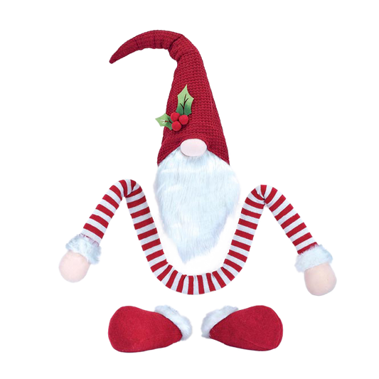 Viv! Christmas Decoration - Christmas Gnome Christmas tree hugger / Peak - set of 3 - red and white