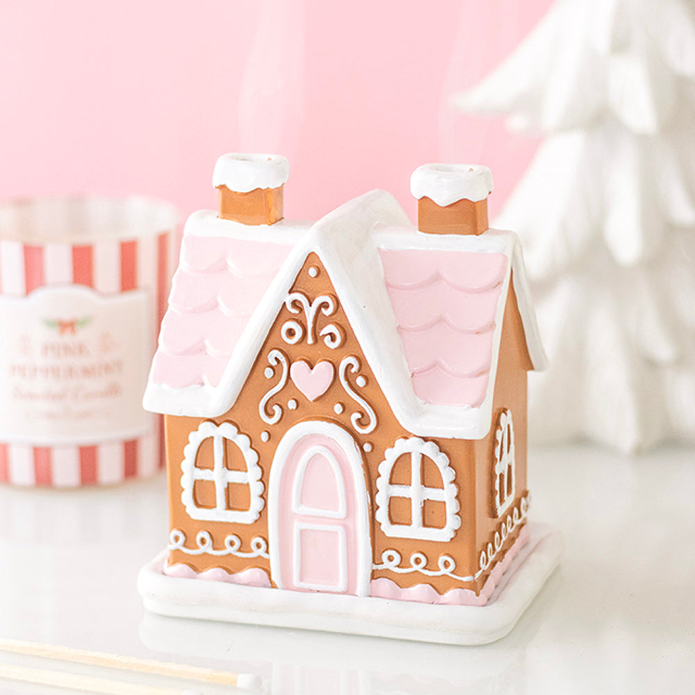 Viv! Christmas Kerst Geurbrander - Wierook Kegel Brander - Roze Gingerbread Huis