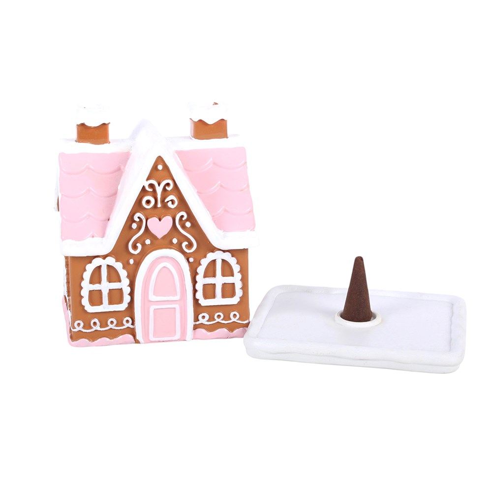 Viv! Christmas Kerst Geurbrander - Wierook Kegel Brander - Roze Gingerbread Huis