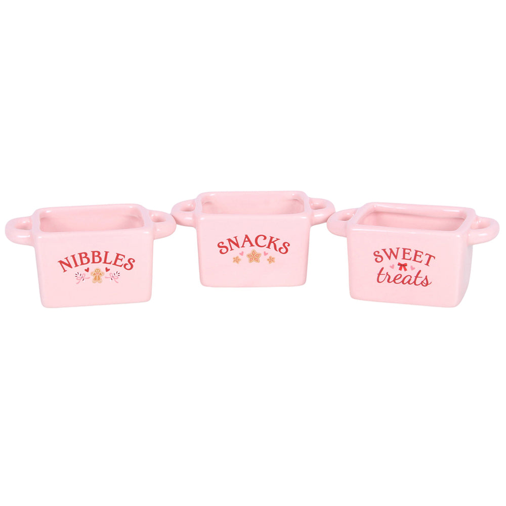 Viv! Christmas Kerstservies - Sugarplum Bakery Roze Snackbakjes - set van 3