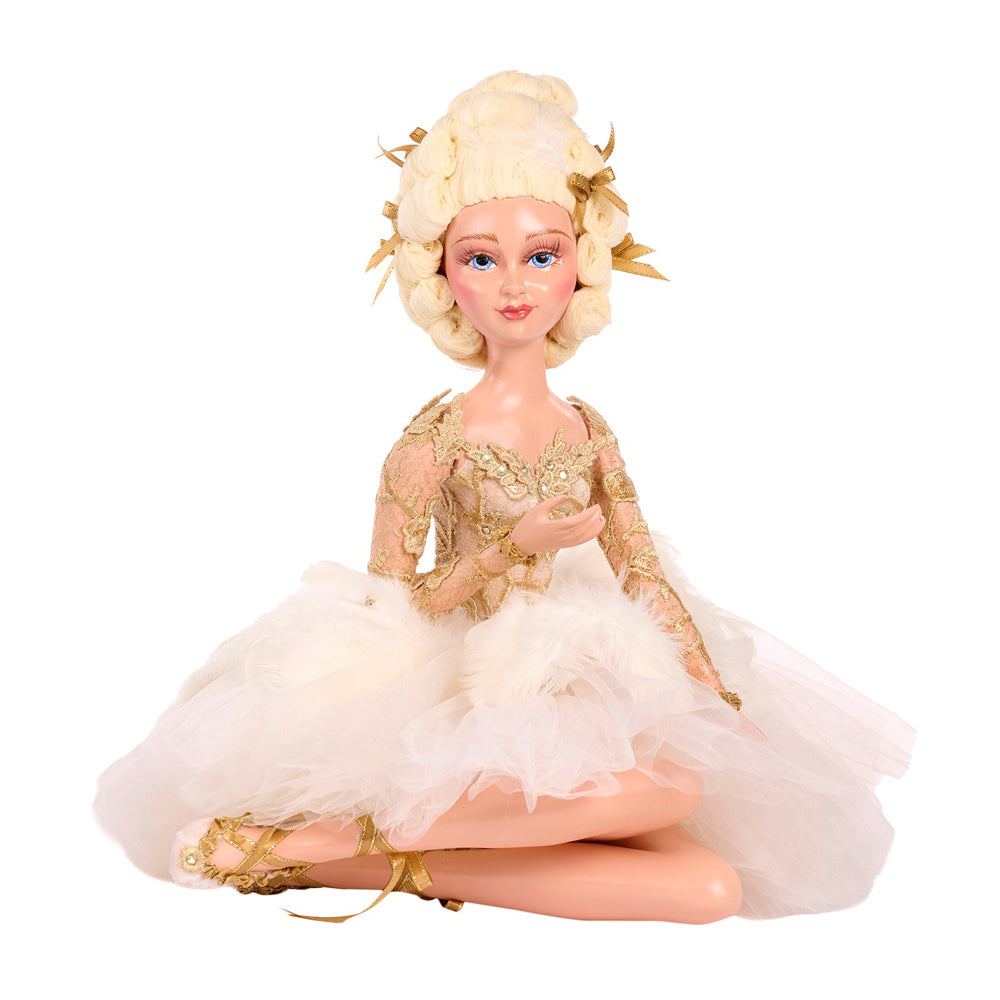 Goodwill M&G Kerstbeeld - Swan Queen Sitting Ballerina Doll - 43cm