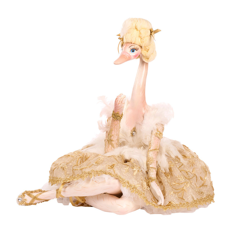 Goodwill M&G Kerstbeeld - Swan Queen Sitting Swan Ballerina Doll - 43cm