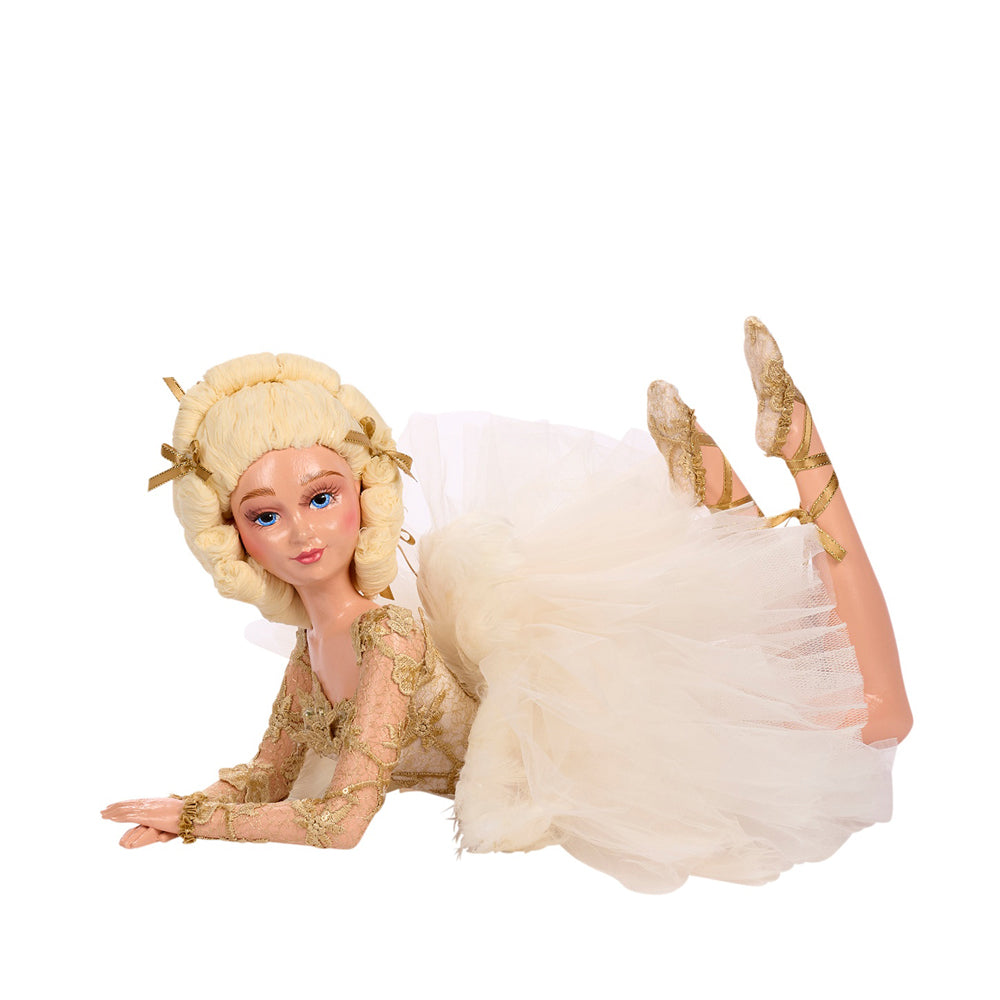 Goodwill M&G Kerstbeeld - Swan Queen Lying Swan Ballerina Doll - 45,5cm