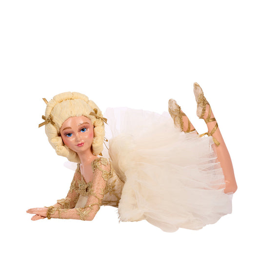 Goodwill M&G Kerstbeeld - Swan Queen Lying Swan Ballerina Doll - 45,5cm