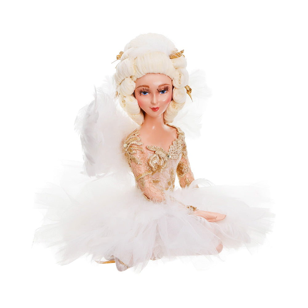 Goodwill M&G Kerstbeeld - Swan Queen Sitting Ballerina Angel - 22cm