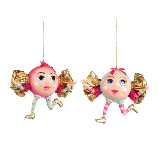 Goodwill M&G Kerstornament - Trendy Candy Snoep Figuurtjes - set van 2 - roze blauw - 13cm