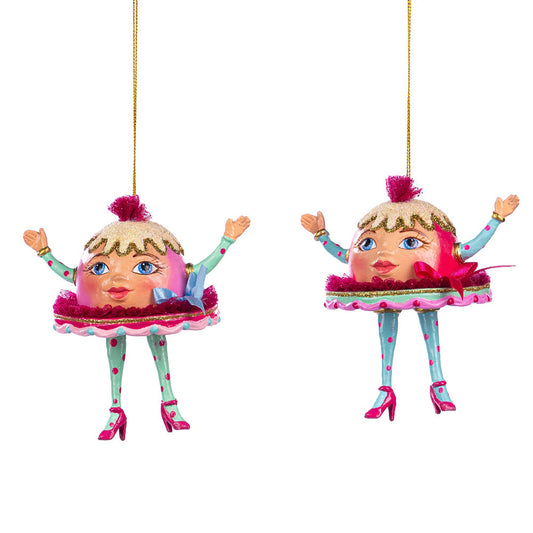 Goodwill M&G Kerstornament - Trendy Candy Kerstpudding - set van 2 - roze blauw - 12cm