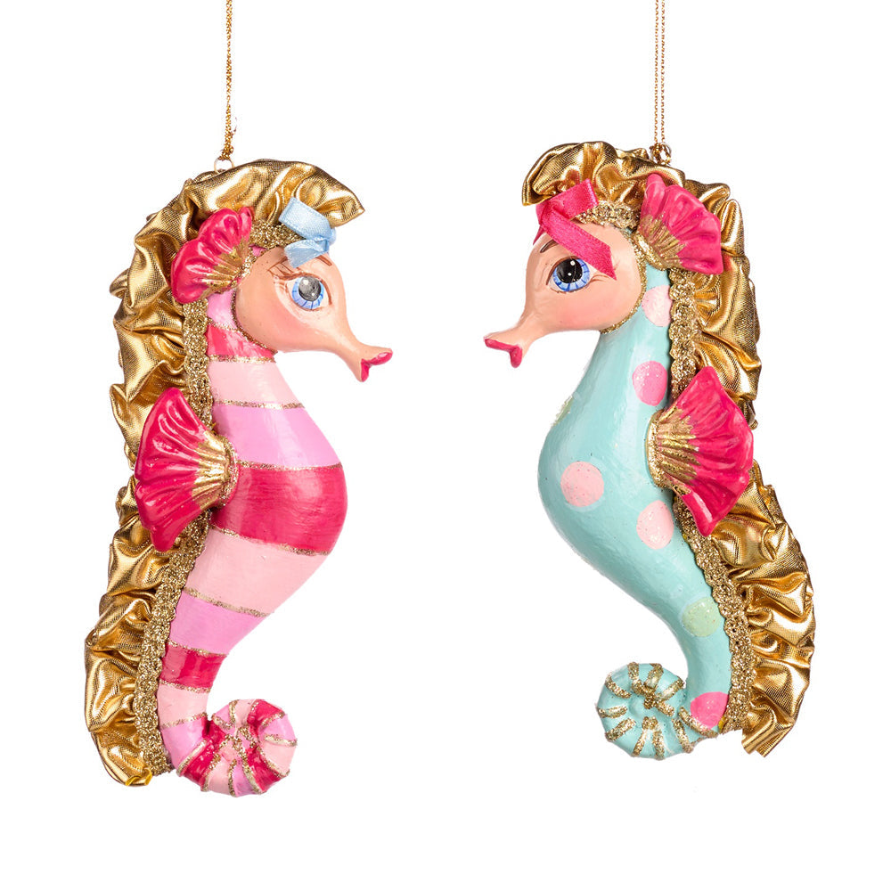 Goodwill M&G Kerstornament - Trendy Candy Zeepaardjes - set van 2 - roze blauw - 16cm