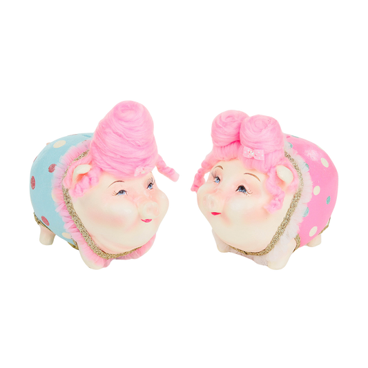 Goodwill M&G Weihnachtsfigur - Cotton Candy Carnival Sparschwein - 2er-Set - Rosa - 15 cm