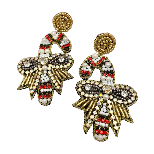 Viv! Christmas Statement Earrings - Candy Canes