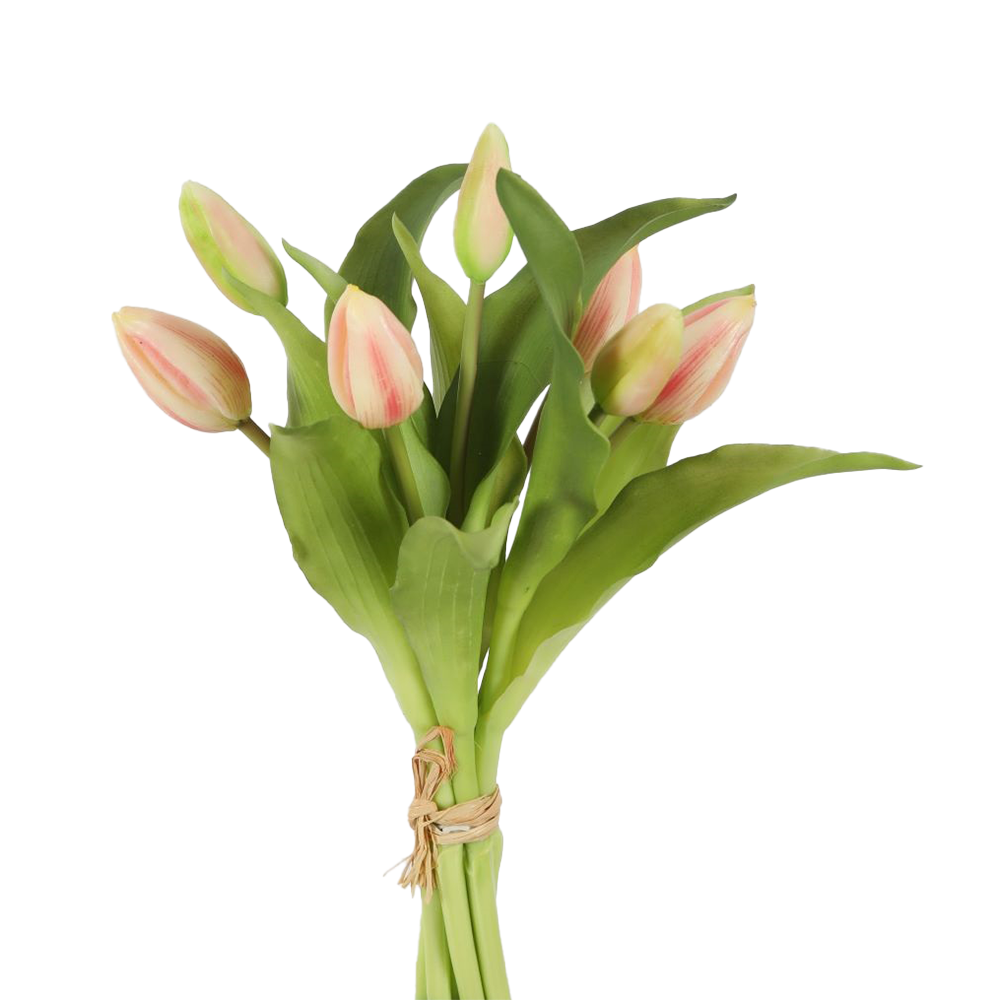 Viv! Home Luxuries - Tulip bouquet - 7 pieces - artificial flowers - light pink - 32cm