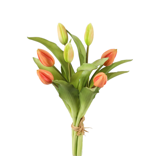 Viv! Home Luxuries - Tulip bouquet - 7 pieces - artificial flower - peach - 32cm