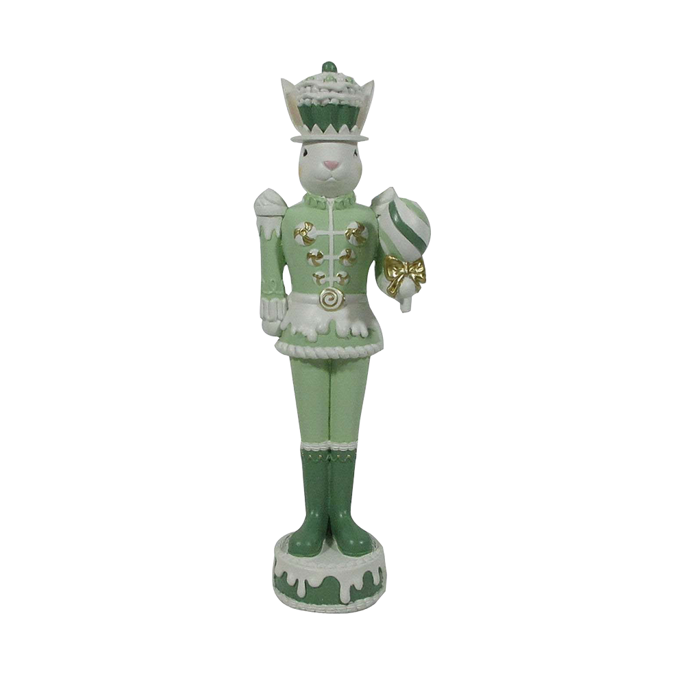 Viv! Christmas Easter Decoration - Bunny Nutcracker in Green - 30cm