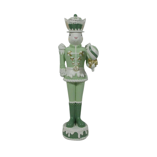 Viv! Christmas Easter Decoration - Bunny Nutcracker in Green - 30cm