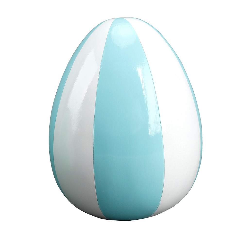 Viv! Christmas Easter Decoration - Striped Easter Egg in Blue and White - 20cm