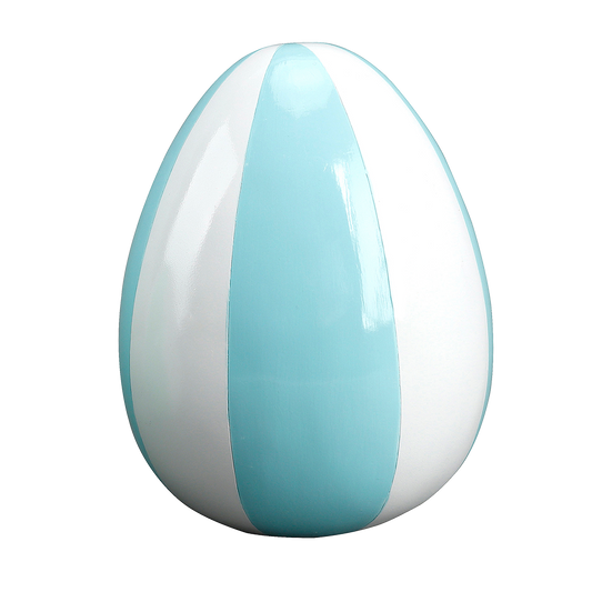 Viv! Christmas Easter Decoration - Striped Easter Egg in Blue and White - 20cm