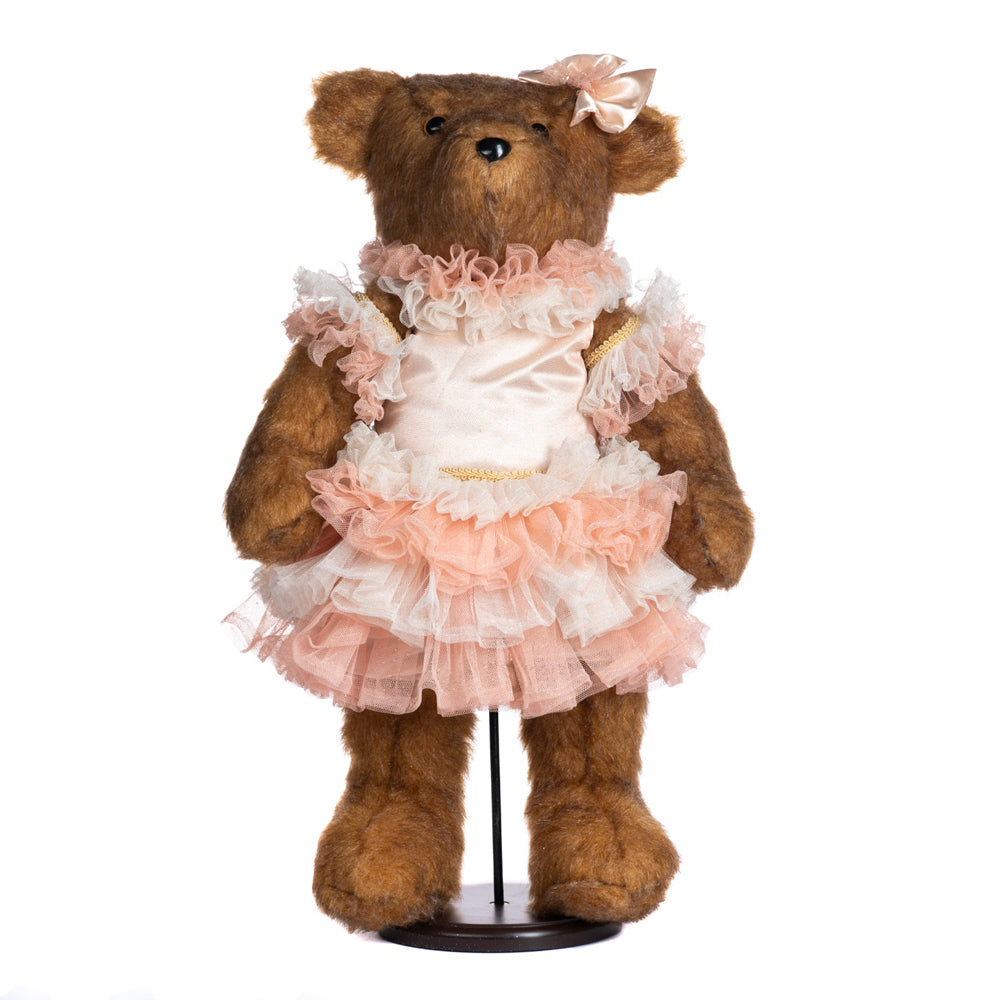 Goodwill M&G Kerstbeeld - Ballerina Bear Doll w/ Stand - 46cm