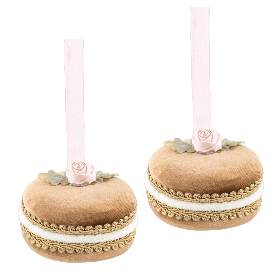 December Diamonds Christmas Ornament - Rose Macaron - Set of 2 - Brown - 10 cm