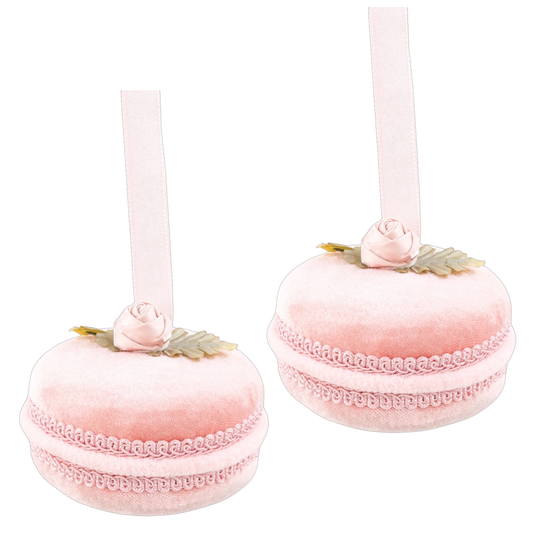 December Diamonds Kerstornament - Macaron met Roos - set van 2 - licht roze - 10cm