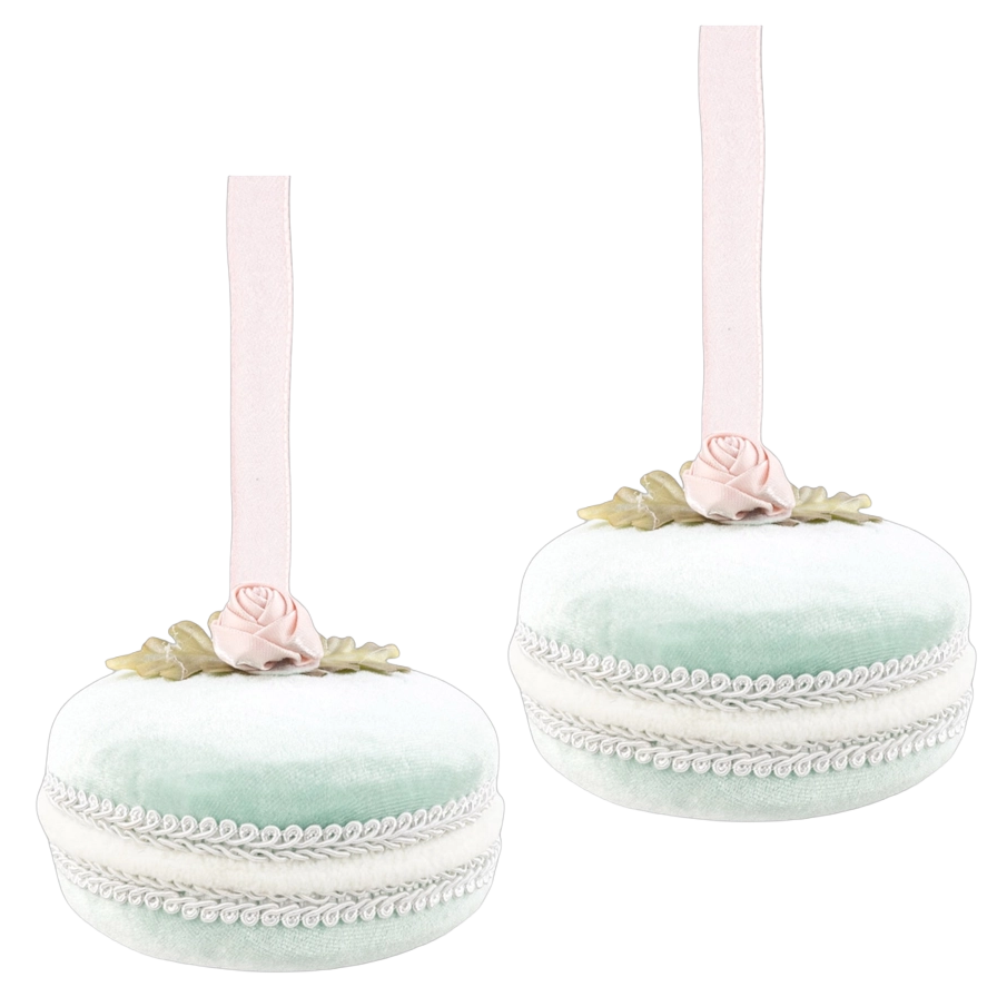 December Diamonds Christmas Ornament - Rose Macaron - Set of 2 - Blue - 10 cm