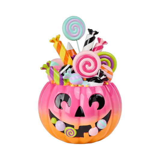 December Diamonds Halloween Decoratie - Jack-O-Lantern Pompoen met Snoep - 43cm