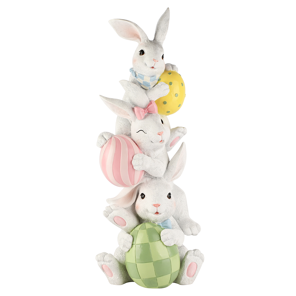 Viv! Christmas Easter Decoration - Stack of Bunnies with Eggs - 56cm