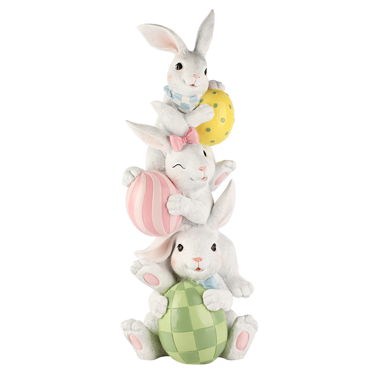 Viv! Christmas Easter Decoration - Stack of Bunnies with Eggs - 56cm