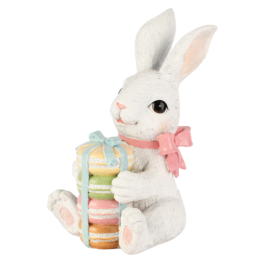 Viv! Christmas Easter Decoration - Sitting Bunny with Macarons - 22cm