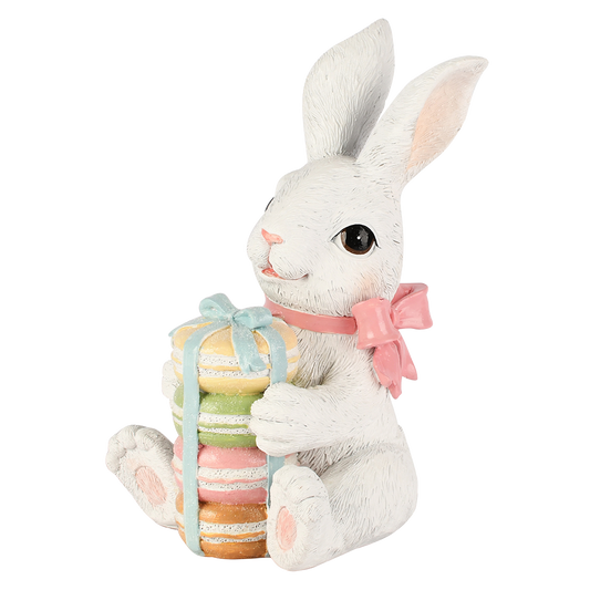 Viv! Christmas Easter Decoration - Sitting Bunny with Macarons - 22cm