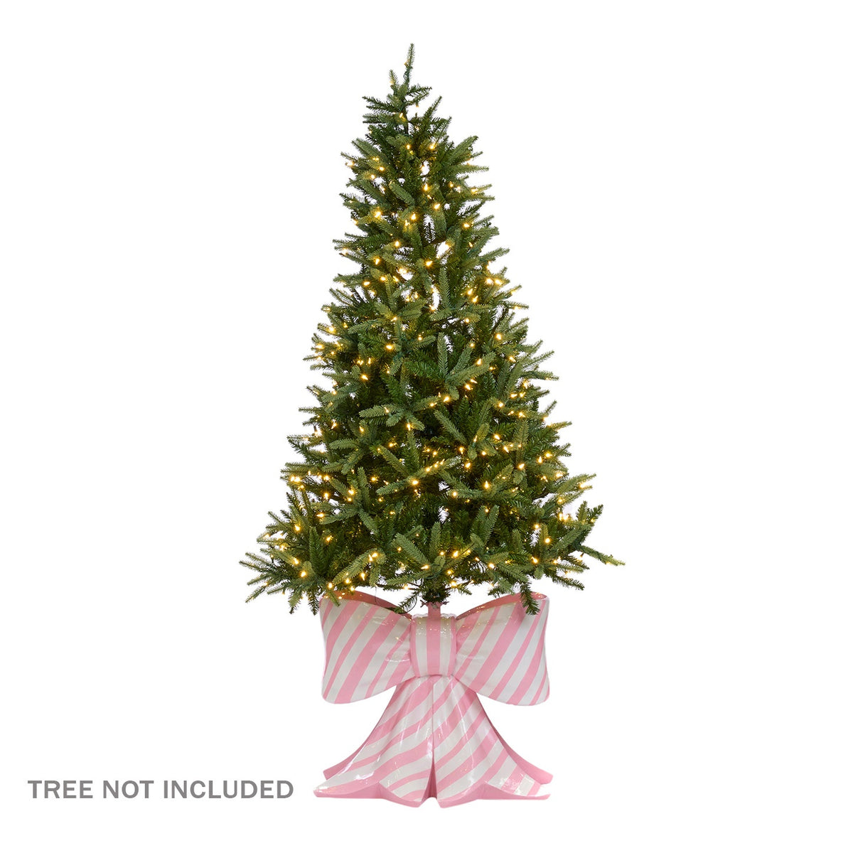 Goodwill M&G Christmas Tree Stand - Striped Bow - Pink White - 73 cm