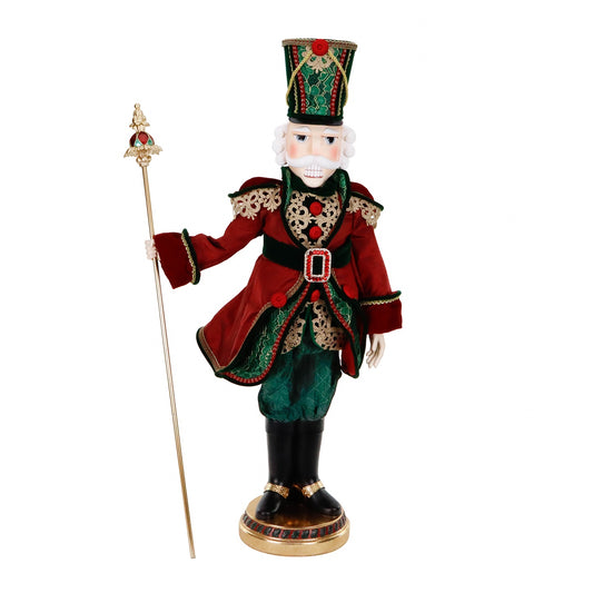 Goodwill M&G Weihnachtsfigur - Nussknacker mit Stab - Rot Grün - 95 cm