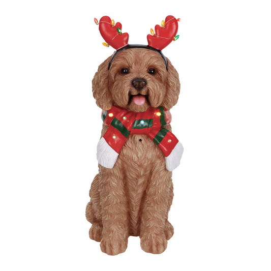 Goodwill M&G Kerstbeeld - LED Sitting Christmas Dog - 66cm