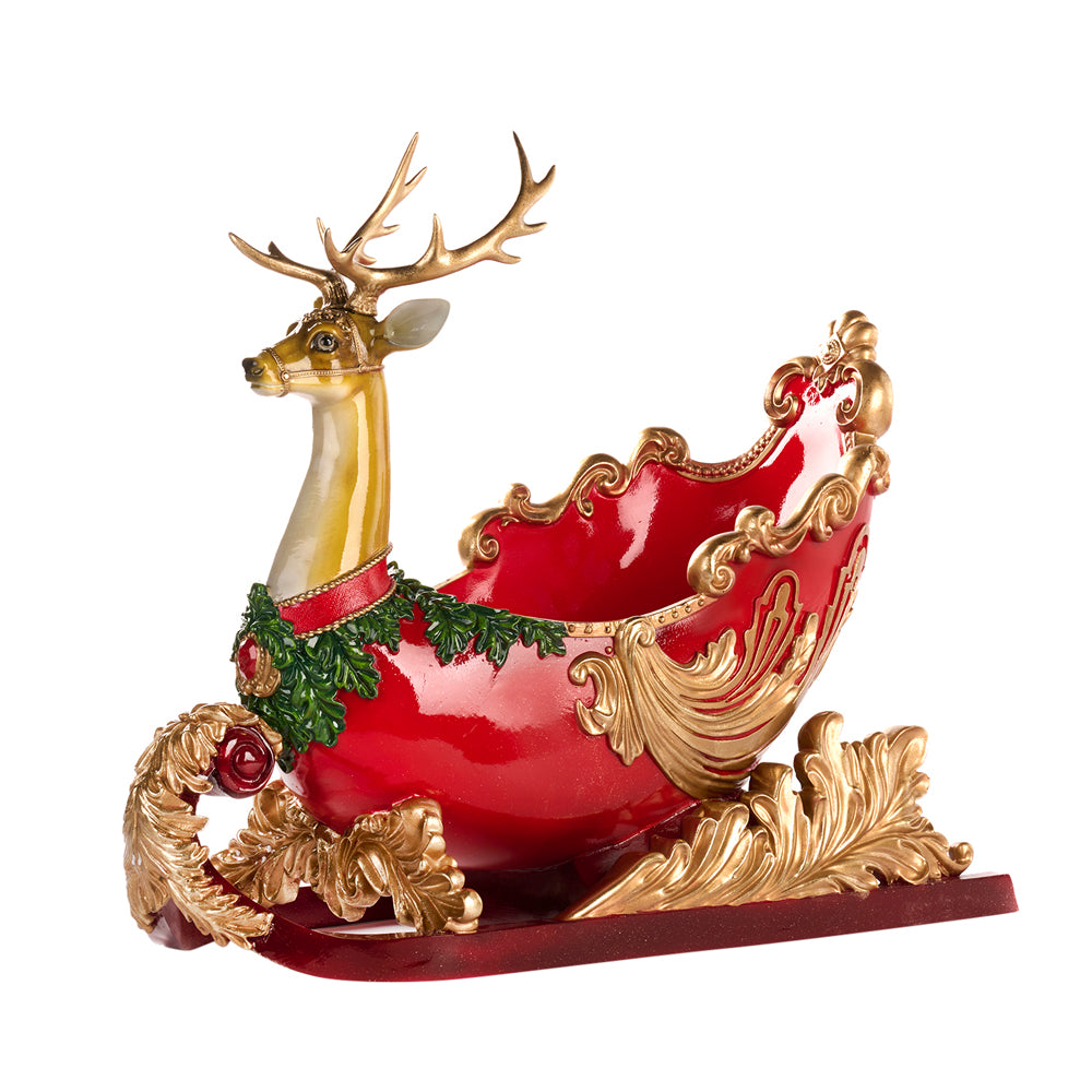 Goodwill M&G Christmas Tabletop Figure - Deer Sleigh Planter - 65.5 cm