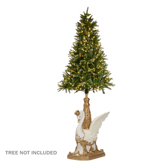 Goodwill M&G Christmas Tree Stand - Swan - White Gold - 128 cm