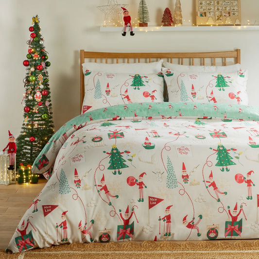 Viv! Christmas Kerst Dekbedovertrek - Elfie - Soft Touch - Reversible