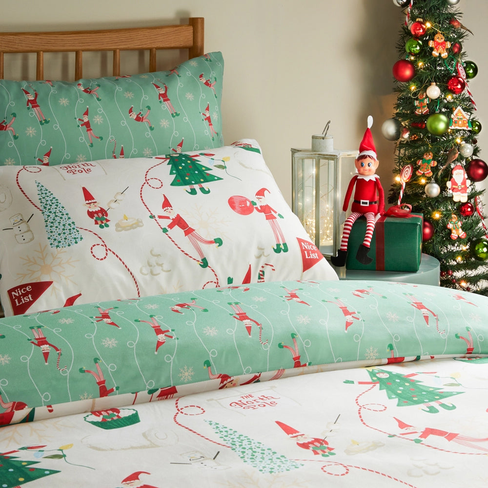 Viv! Christmas Duvet Cover Set - Elfie - Soft Touch - Reversible
