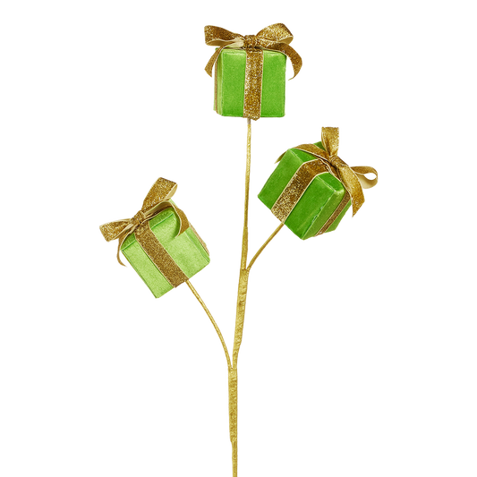 Viv! Christmas Spray - Velvet Presents w/ Bow - Green - 69 cm