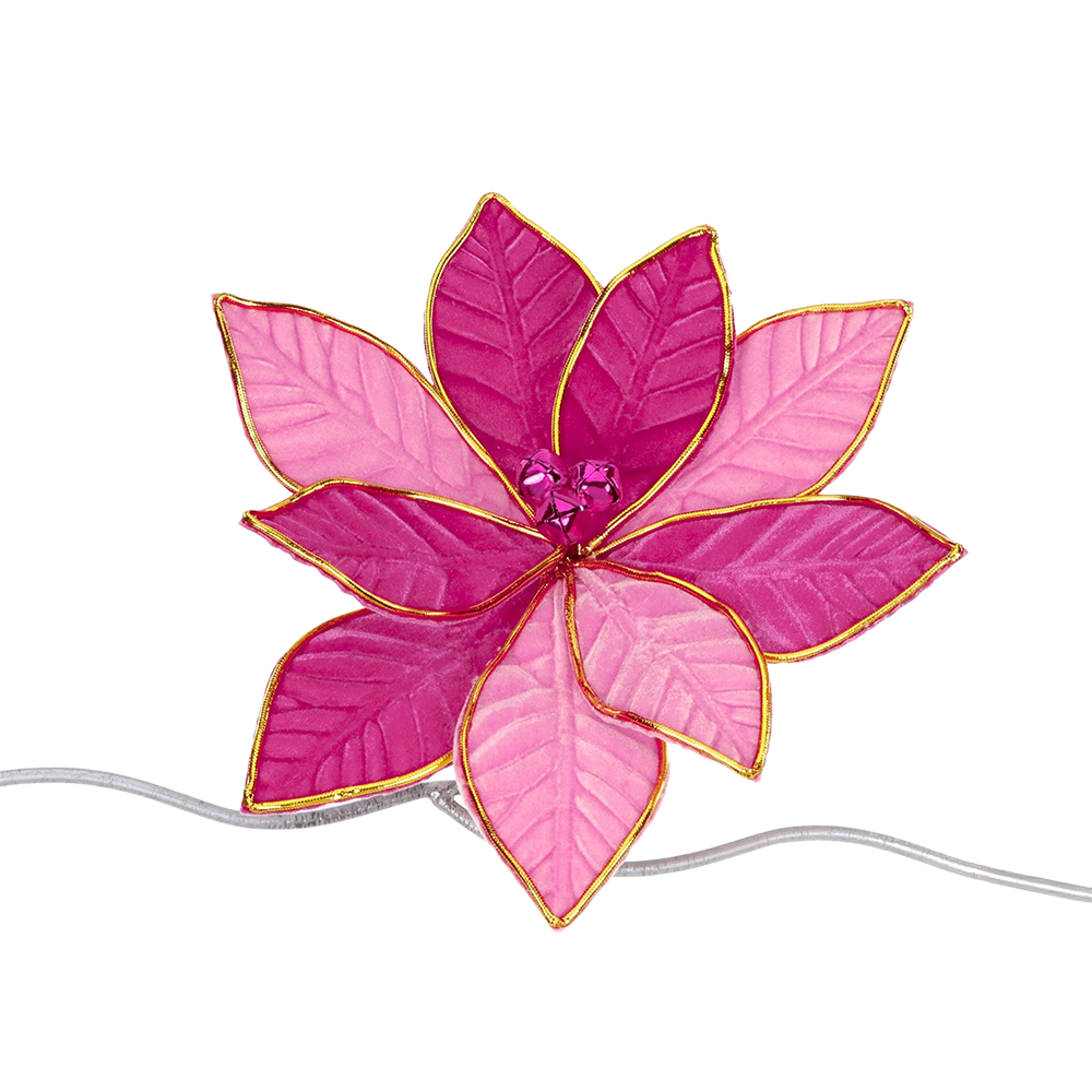 Goodwill M&G Weihnachtszweig - Weihnachtsstern mit Clip - Rosa Gold - 29 cm