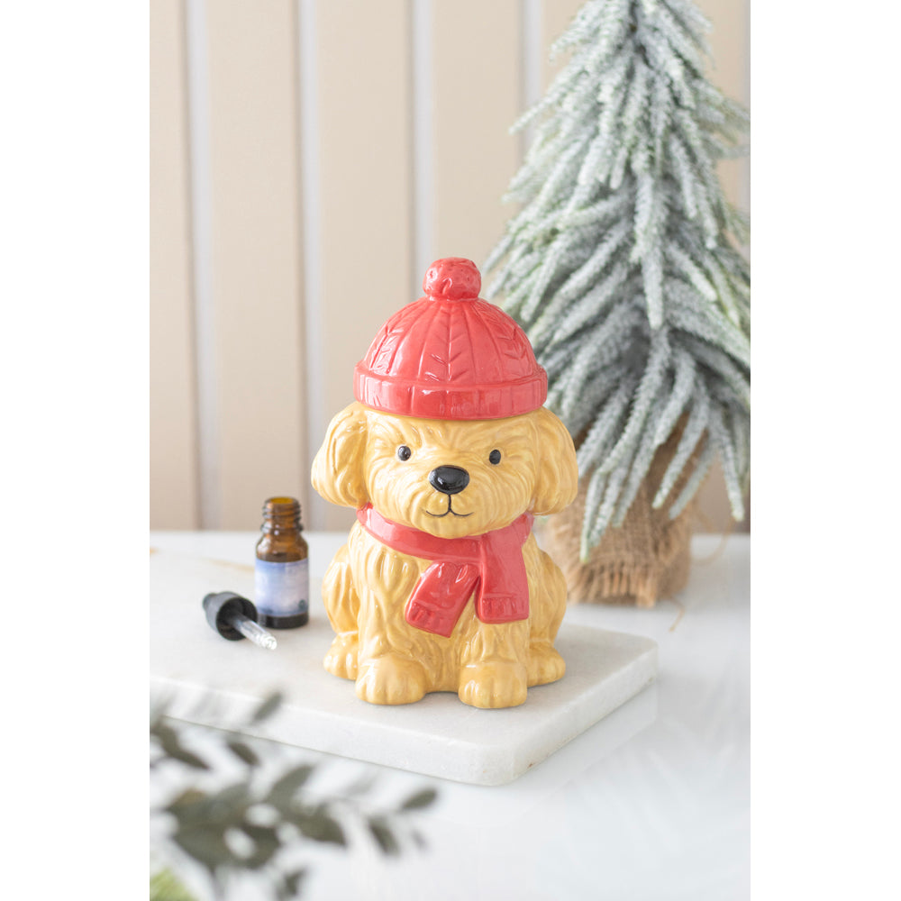 Viv! Christmas Kerst Geurbrander - Hond met Kerstmuts - Olie & Wax Melt Brander